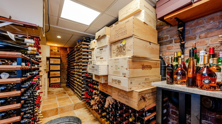 The home contains a 3,000-bottle wine cellar.