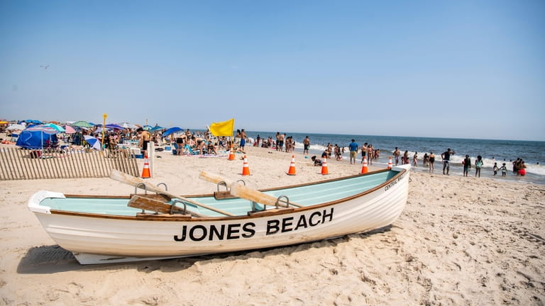 Visitors enjoy a day at Jones Beach State Park in Wantagh. 