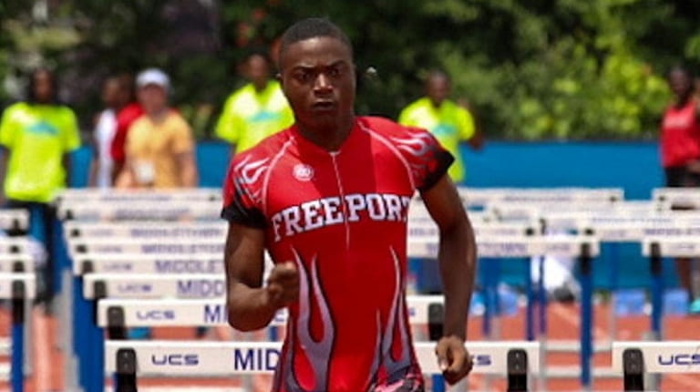 Jordon Quinn of Freeport competes at the state track and...