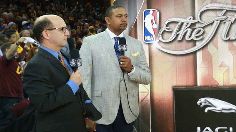 From left, Jeff Van Gundy, Mark Jackson and Mike Breen...