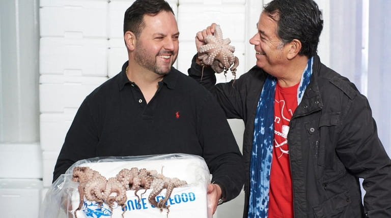Octoman, Stephen Fried, with Frank Gullo of Gullo Specialty Foods...