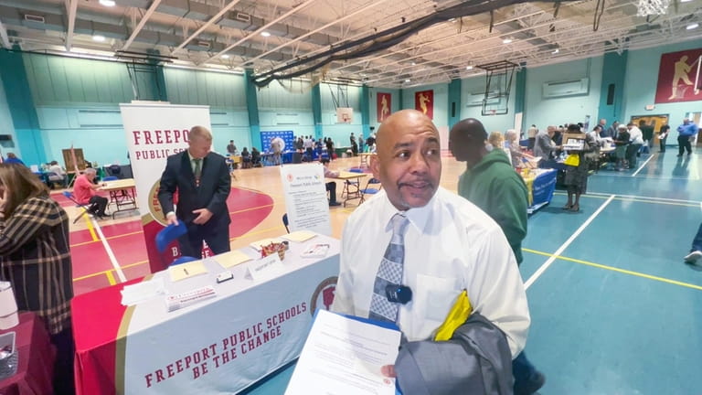 William Phillips, of Valley Stream, at the job fair Wednesday.