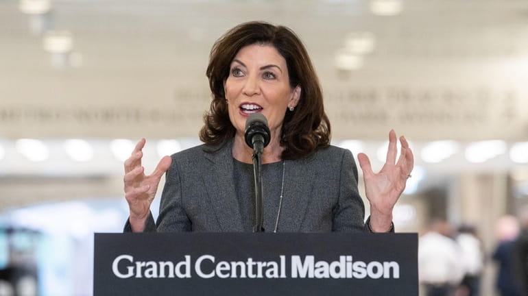 Gov. Kathy Hochul speaks during the launch of the Long...