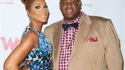 Tamar Braxton and Vince Herbert at the premiere party for...