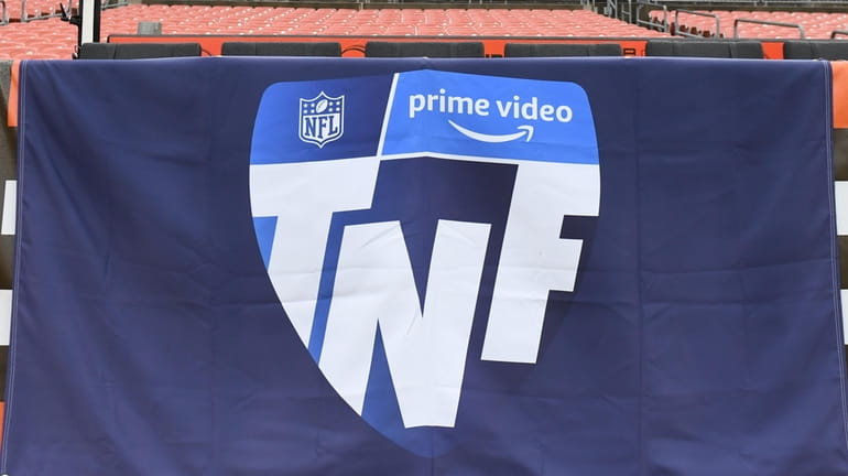 Amazon Prime Video's Thursday Night Football banner shown at FirstEnergy...