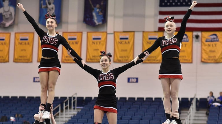 Island Trees performs during the Nassau cheerleading championships at Hofstra...