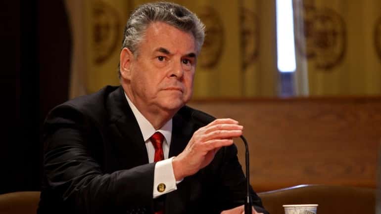 Congressman Peter King addresses a special committee hearing of New...