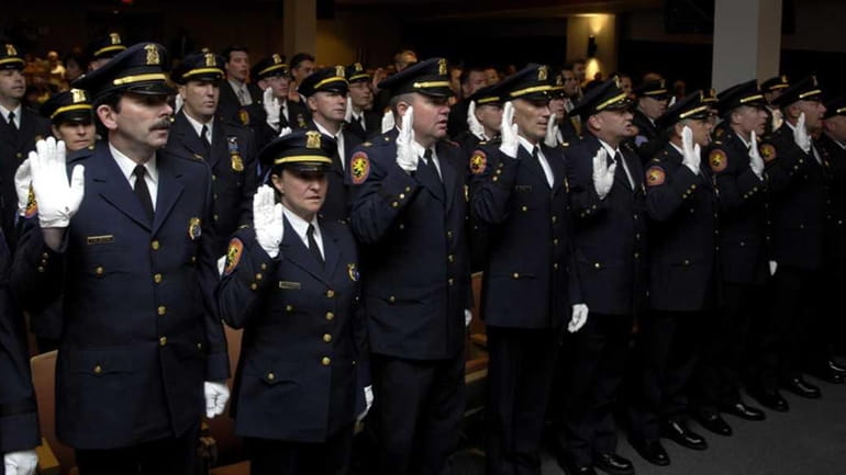File photo of a Nassau County Police Department promotion and...