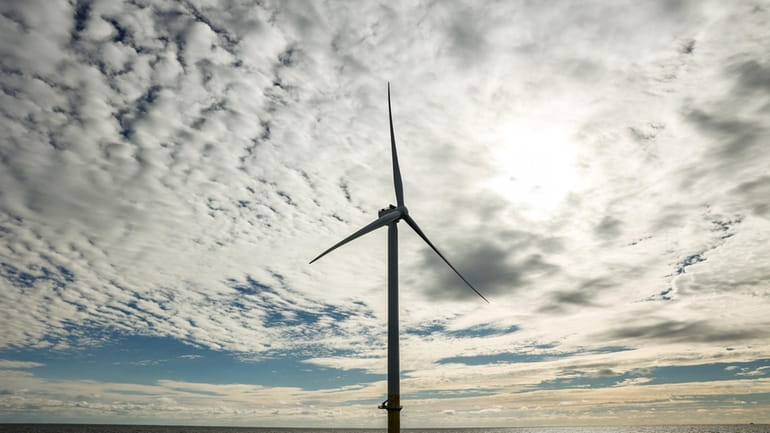 An operational wind turbine at the South Fork Wind farm...