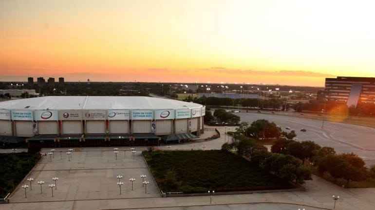 A view of the Nassau Coliseum from the roof of...