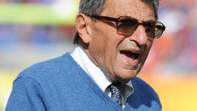 Coach Joe Paterno of the Penn State Nittany Lions directs...