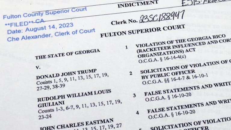 The indictment in Georgia against former President Donald Trump is...