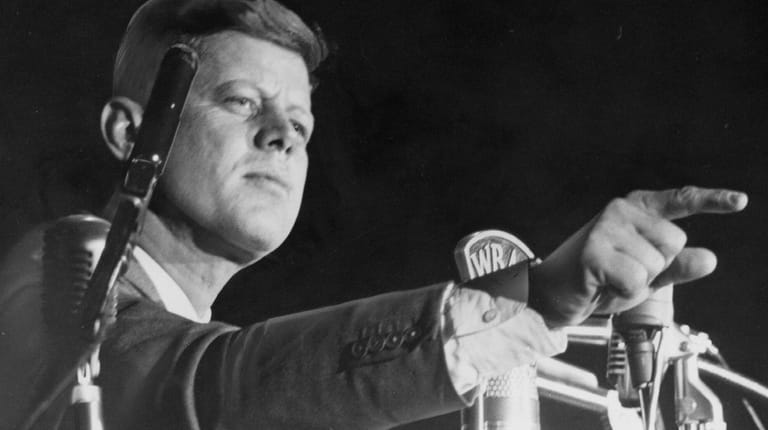 Sen. John F. Kennedy during his speach at Long Island Arena...
