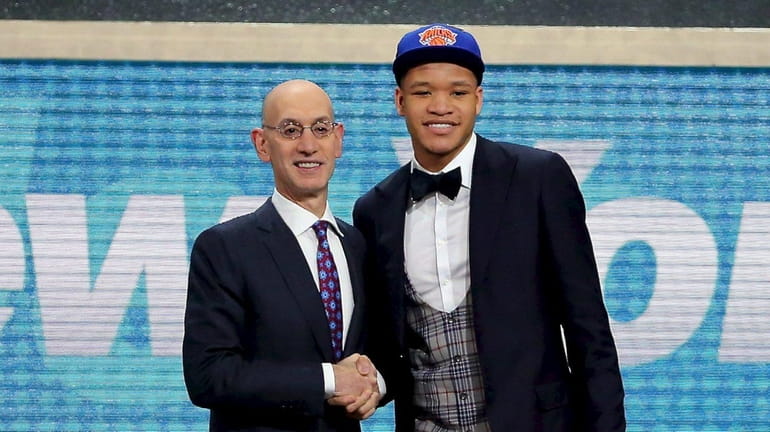 NBA Commissioner Adam Silver poses with the NY Knicks 1st...