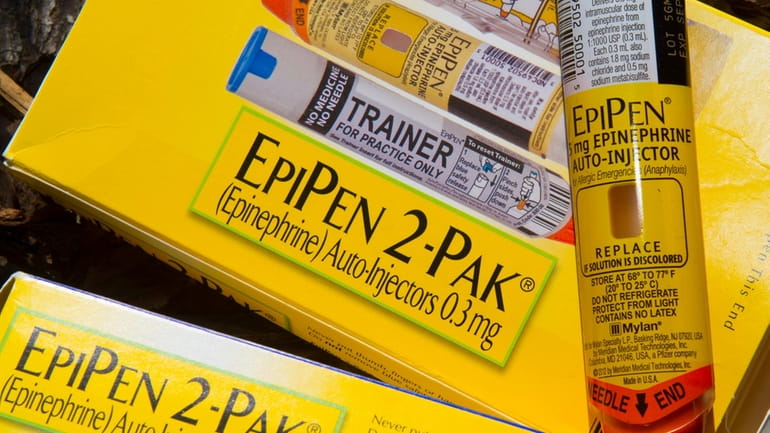 A EpiPen auto-injector contains epinephrine, which increases blood flow and relaxes...