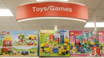 Lego toys are displayed at a Target Store in Colma,...