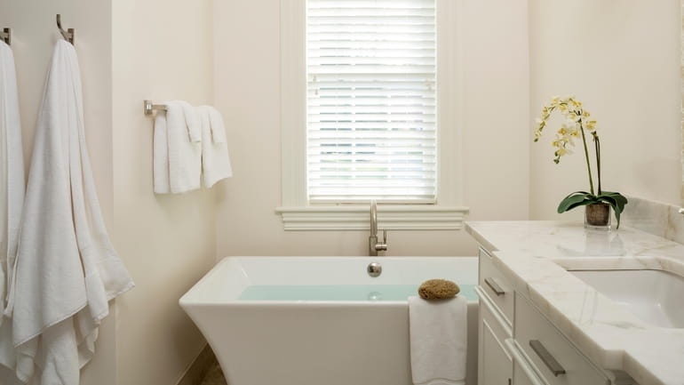 Pare down, toss, stow away: Say goodbye to bathroom clutter.