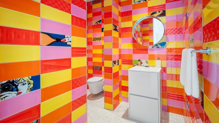 The Pop art-themed bathroom.