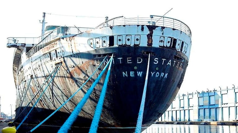 The ocean liner SS United States, docked in Philadelphia in 2014.