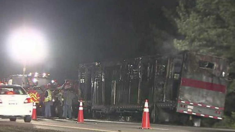 A fire in a horse trailer on Interstate 95 killed...