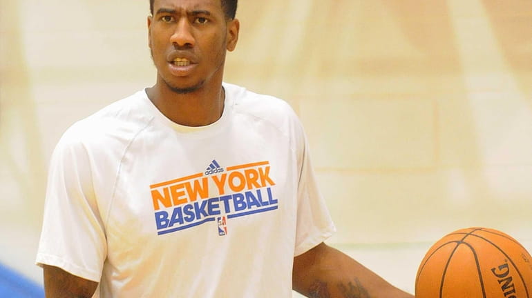 Iman Shumpert practices during Knicks training camp at the Madison...