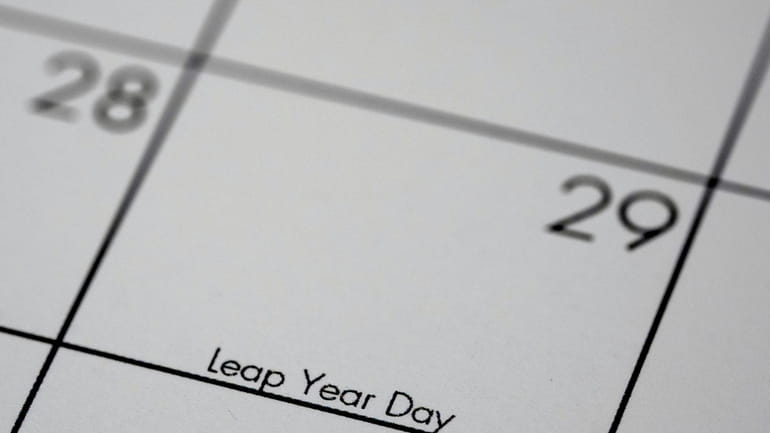 February, 29, otherwise know as leap year day, is shown...