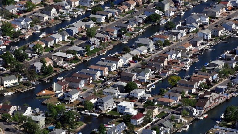 An aerial view of Freeport, May 30, 2015. South Freeport...