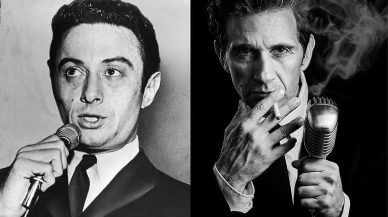 Mineola-born comedian Lenny Bruce, left, is portrayed by Ronnie Marmo in a...