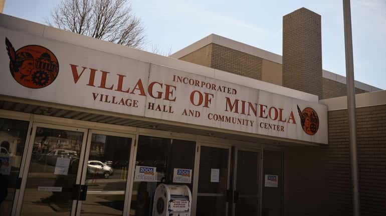 In front of Mineola Village Hall is a drop box...