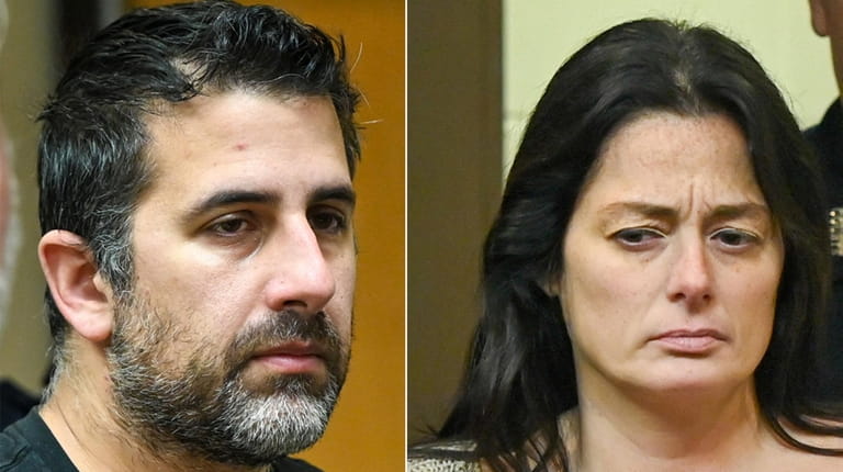 Michael Valva and Angela Pollina at their arraignment in Suffolk...