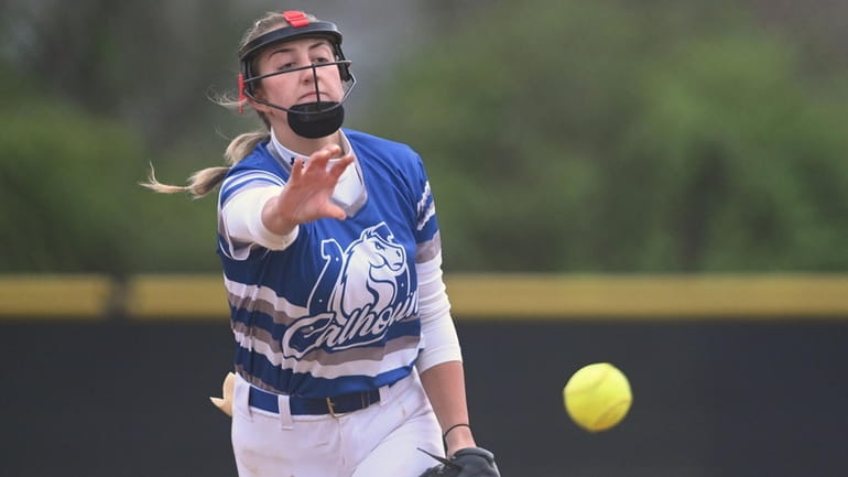 Gianna Nicastro Calhoun pitcher delivers to the plate during the bottom...
