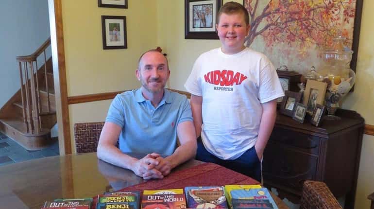 Author Raymond Bean and Kidsday reporter Aidan Shelbourne at Bean's...