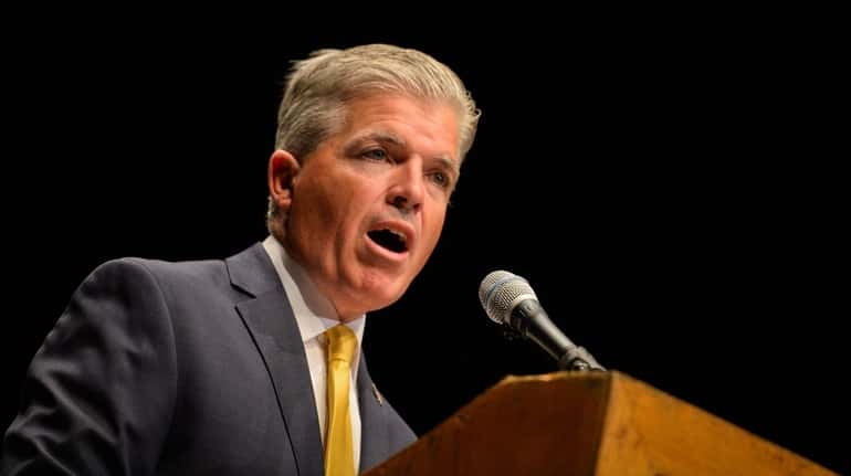 Suffolk County Executive Steve Bellone at Suffolk County Community College...