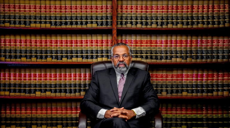 Attorney Fred Brewington at his office in Hempstead on Sept....