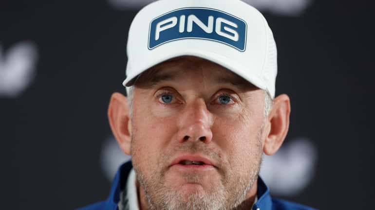 Lee Westwood attends a press conference at the Centurion Club,...