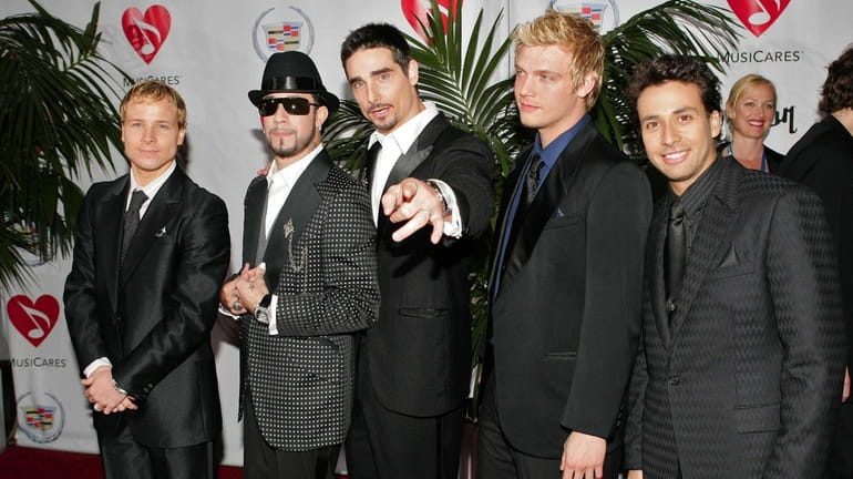 The Backstreet Boys, from left, Brian Littrell, A.J. McLean, Kevin...