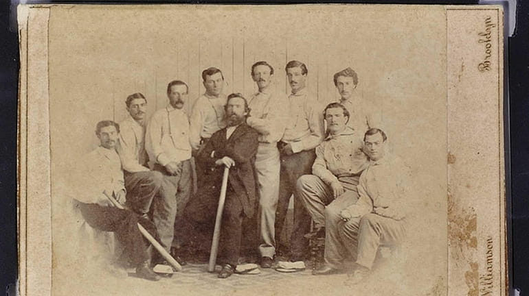 A rare 1865 baseball card of the Brooklyn Atlantics was...
