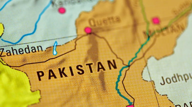 Pakistan pictured on a map