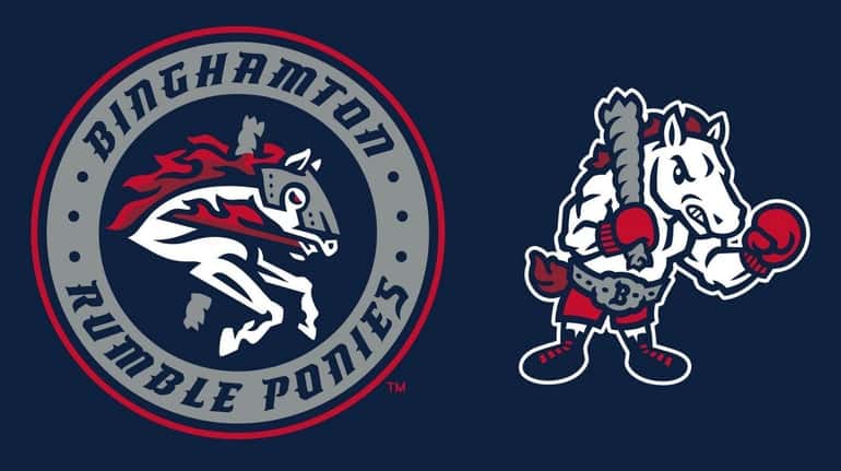 Logos for the Binghamton Rumble Ponies, the identity of the...