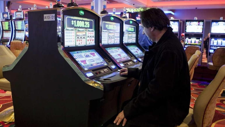 Video lottery terminals at Resorts World Casino-New York at Aqueduct...