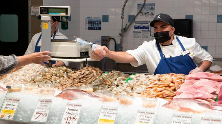 The fish counter at North Shore Farms in Commack.