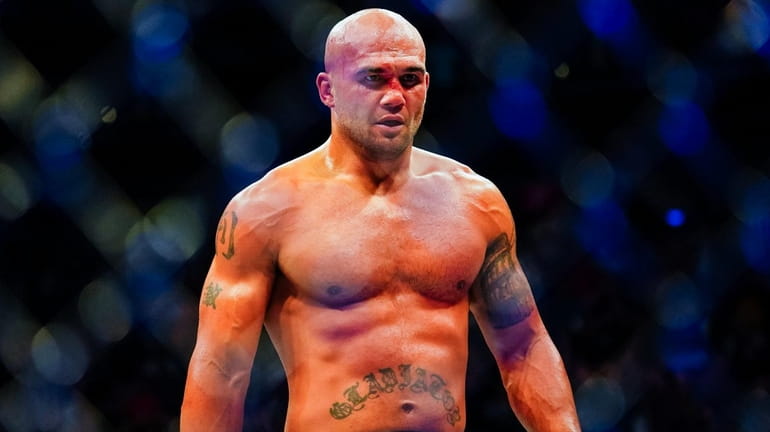 Robbie Lawler after he knocked out Nick Diaz in the...