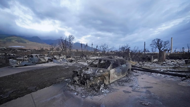 Wildfire wreckage is shown Thursday, Aug. 10, 2023, in Lahaina,...