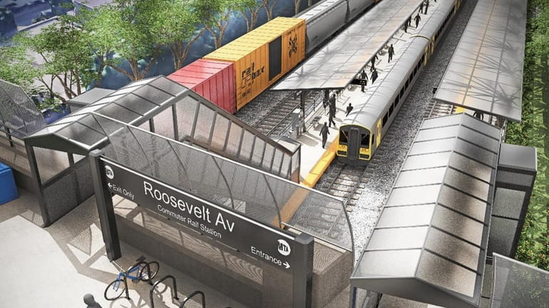An artist's rendering illustrates the proposed Interborough Express project, from...