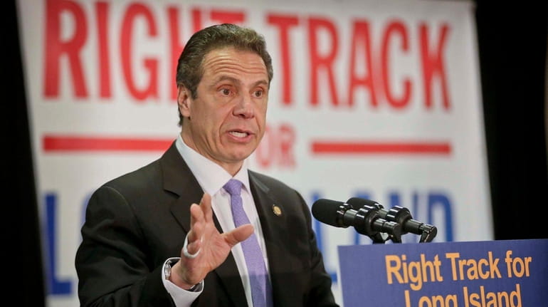 Gov. Andrew M. Cuomo speaks about the third track proposal...