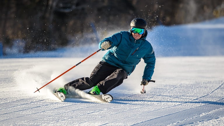 A skier takes on the slopes available at Stratton Mountain...