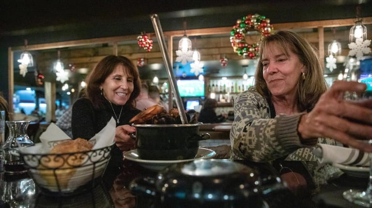 Lisa Barcia, from Queens, left, and Lorraine Wolf, from Rockville...