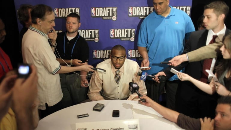 Kentucky's DeMarcus Cousins speaks to reporters during the 2010 NBA...