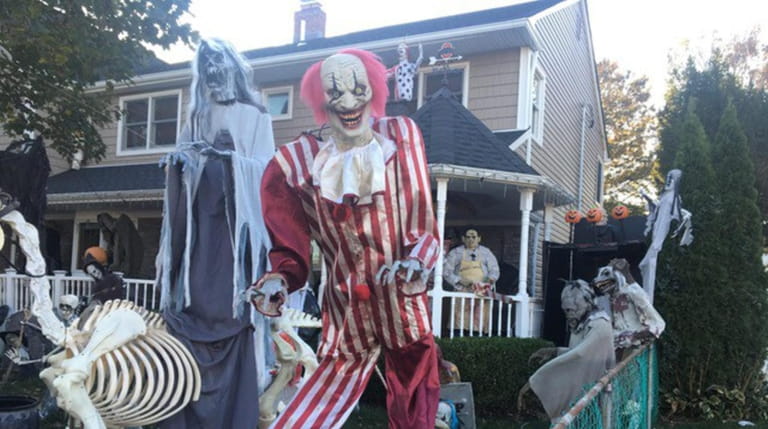 Larry Blauvelt, 68, of Levittown has been decorating for Halloween...