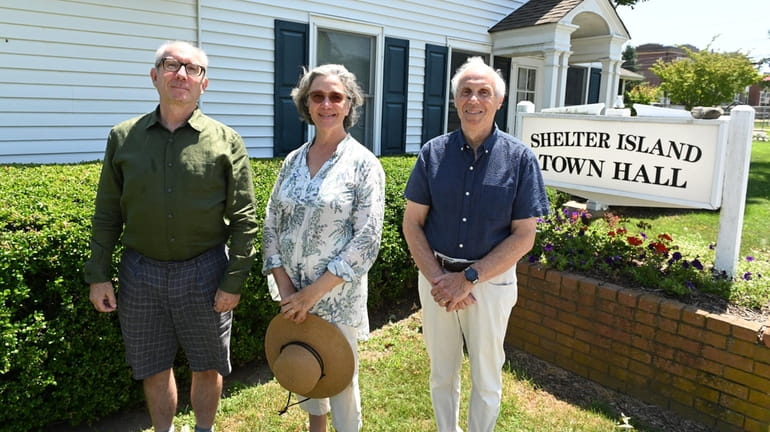 From left, Tim Purtell, who leads Shelter Island's green options committee,...